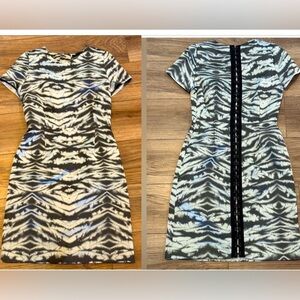 Joseph Grey Animal Pattern Jacquard Steff Sheath Dress French Size 38